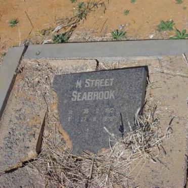 SEABOOK M. Street, 1912-1978