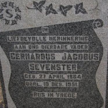 SEVENSTER Gerhardus Jacobus 1884-1951