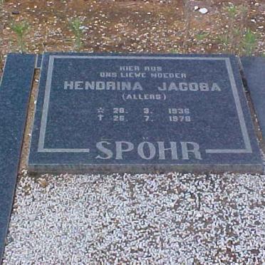 SPÕHR Hendrina Jacoba nee ALLERS 1936-1978