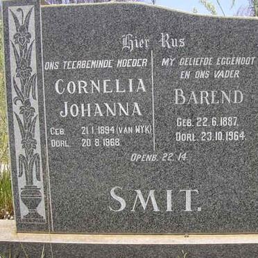 SMIT Barend 1887-1964 &amp; Cornelia Johanna VAN WYK 1894-1968
