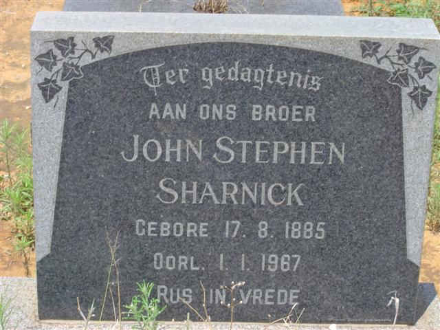 SHARNICK John Stephen 1885-1967