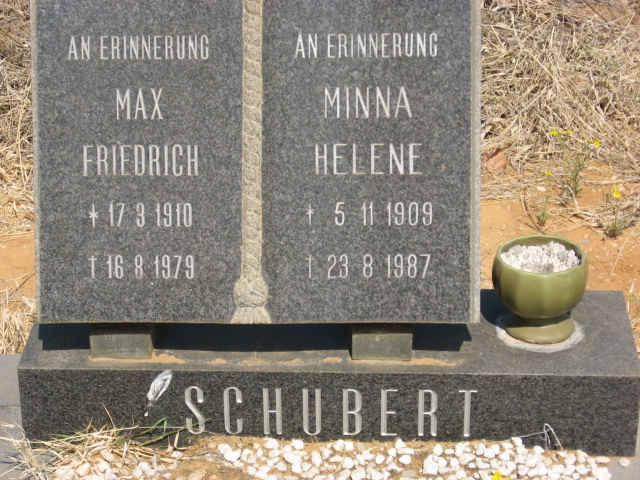SCHUBERT Max Friedrich 1910-1979 &amp; Minna Helene 1909-1987