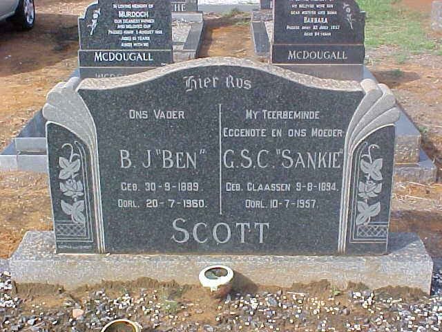 SCOTT B.J. 1889-1960 &amp; G.S.C. CLAASEN 1894-1957