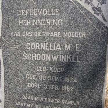 SCHOONWINKEL Cornelia M.E. néé KOCH 1874-1952