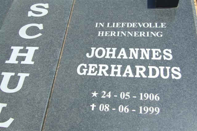 SCHULTZ Johannes Gerhardus 1906-1999