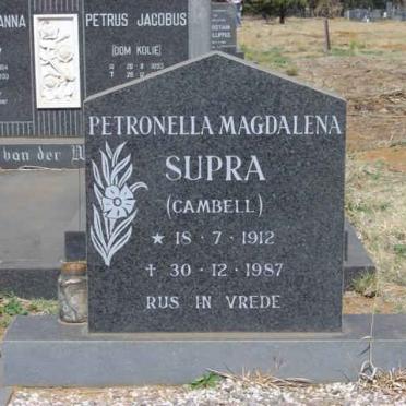 SUPRA Petronella Magdalena nee CAMBELL 1912-1987