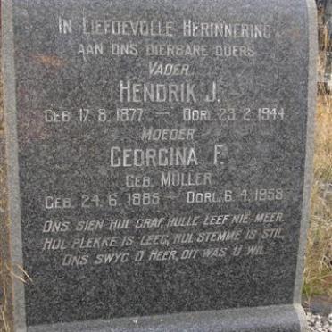 TERREBLANCHE Hendrik J. 1877-1944 &amp; Georgina F. MULLER 1877-1958