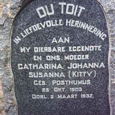 TOIT Catharina Johanna Susanna, du, nee POSTHUMUS 1903-1932
