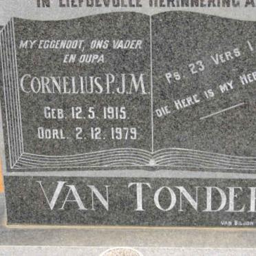 TONDER Cornelius P.J.M., van 1915-1979