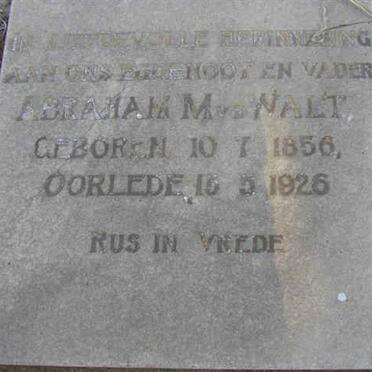 WALT Abraham M., v.d. 1856-1926