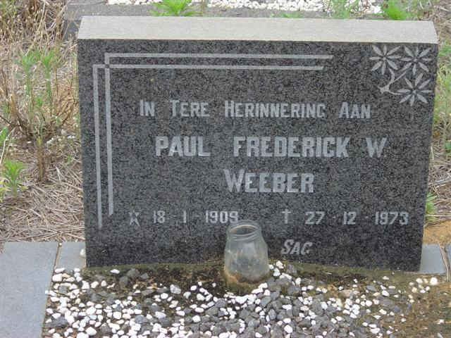 WEEBER Paul Frederick W. 1909-1973