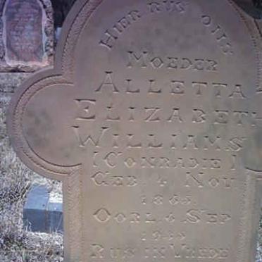 WILLIAMS Aletta Elizabeth nee  CONRADIE 1865-1935