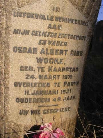 WOCKE Oscar Albert Gibb 1871-1921