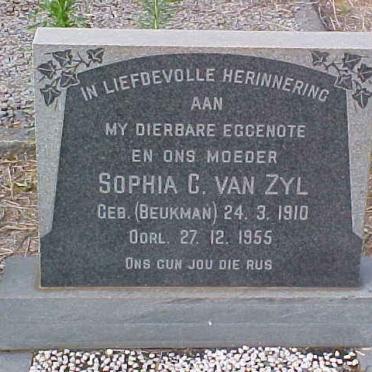 ZYL Sophia C., van nee BEUKMAN 1910-1955