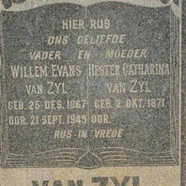 ZYL Willem Evans, van 1867-1949 &amp; Hester Catharina 1871-