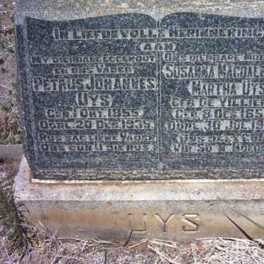 UYS Susanna Magdalena Martha nee DE VILLIERS 1859-1946