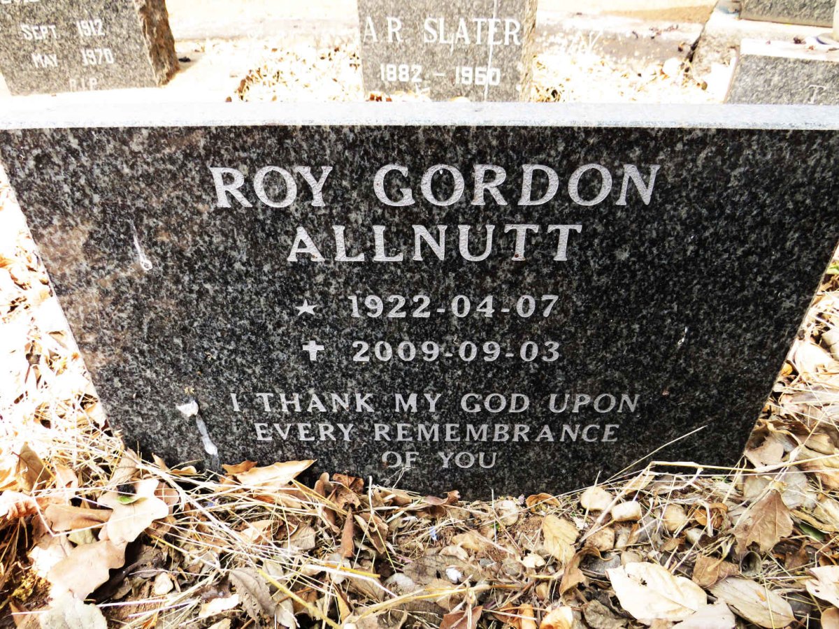 ALLNUTT Roy Gordon 1922-2009