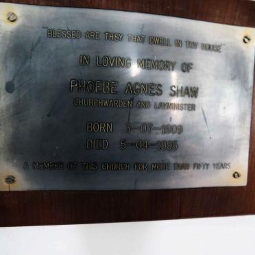 SHAW Phoebe Agnes 1909-1995