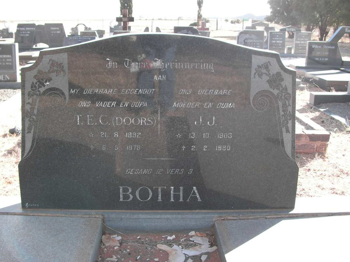BOTHA T.E.C. 1892-1978 &amp; J.J. 1903-1980