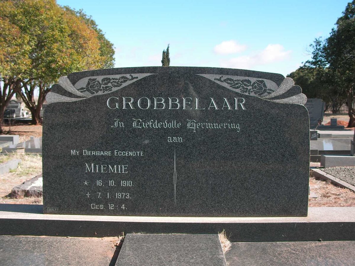 GROBBELAAR Miemie 1910-1973