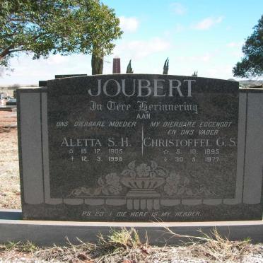 JOUBERT Christoffel G.S. 1895-1977 &amp; Aletta S.H. 1905-1998