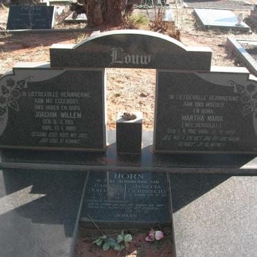 LOUW Joachim Willem 1913-1980 &amp; Martha Maria HERHOLDT 1912-1988