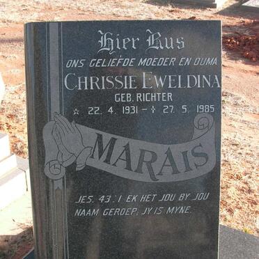 MARAIS Chrissie Eweldina nee RICHTER 1931-1985