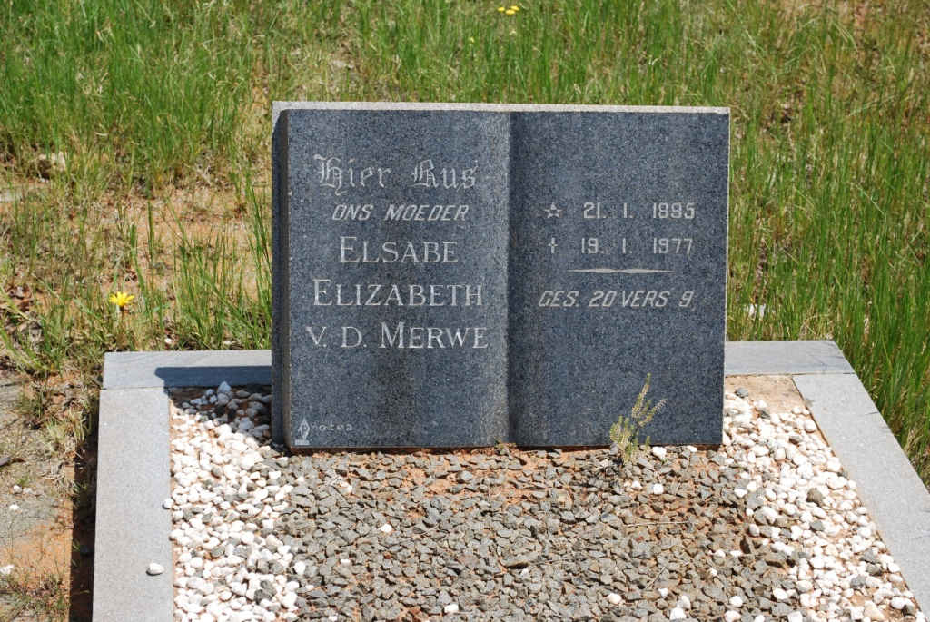 MERWE Elsabe Elizabeth, v.d. 1895-1977