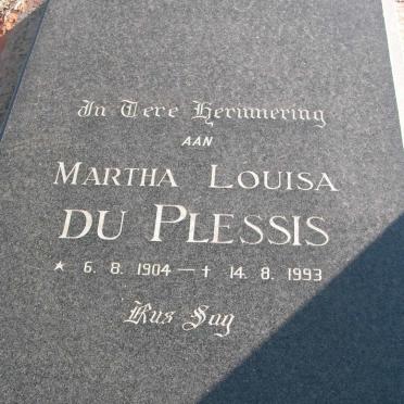 PLESSIS Martha Louisa, du 1904-1993