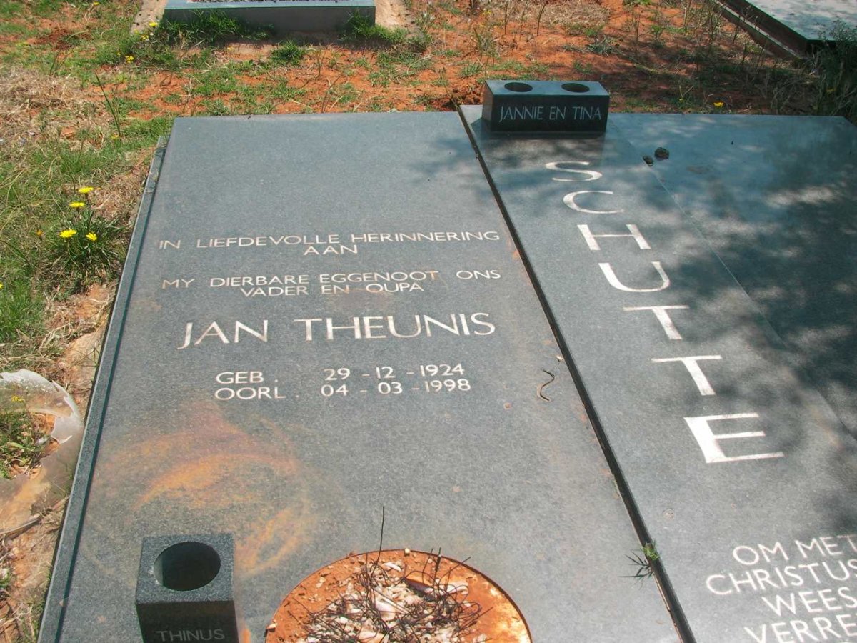 SCHUTTE Jan Theunis 1924-1998