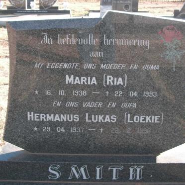 SMITH Hermanus Lukas 1937-1996 &amp; Maria 1938-1993