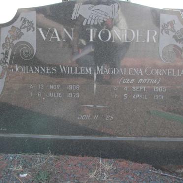 TONDER Johannes Willem, van 1906-1979 &amp; Magdalena Cornelia BOTHA 1905-1991
