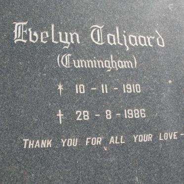 TALJAARD Evelyn nee CUNNINGHAM 1910-1986