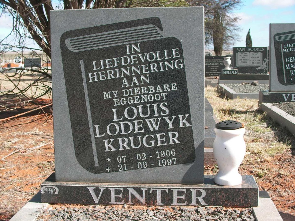 VENTER Louis Lodewyk Kruger 1906-1997