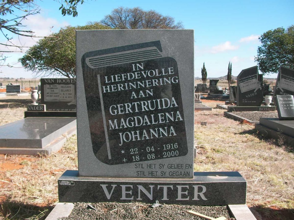 VENTER Gertruida Magdalena Johanna 1916-2000