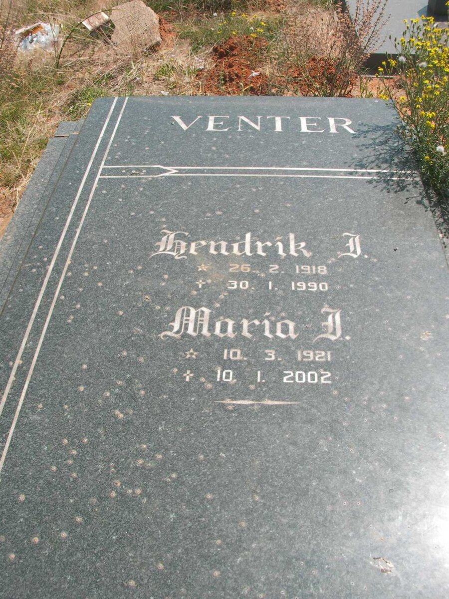 VENTER Hendrik J. 1918-1990 &amp; Maria J. 1921-2002