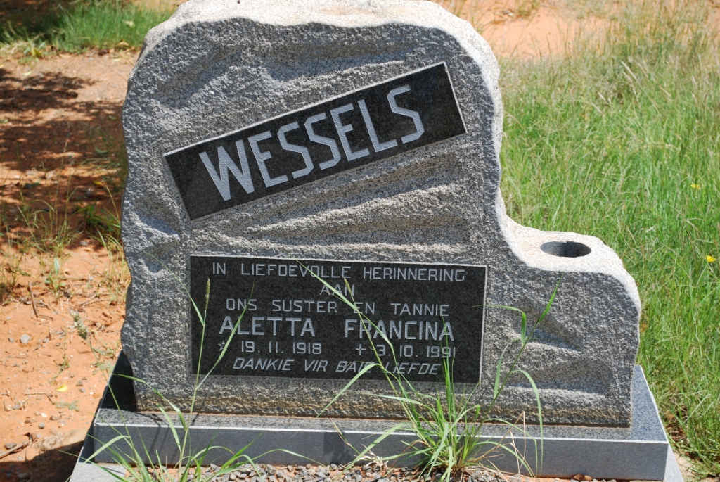 WESSELS Aletta Francina 1918-1991