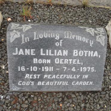 BOTHA Jane Lilian nee OERTEL 1911-1975
