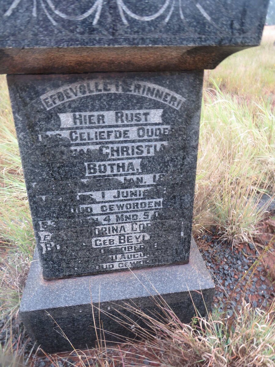 BOTHA Willem Christiaan 1844-1927 &amp; Hendrina Cornelia BEYLEVELD 1852-1931