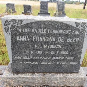 BEER Anna Francina, de nee MYBURGH 1916-1960