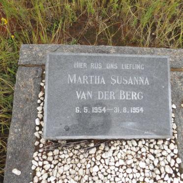 BERG Martha Susanna, van der 1954-1954