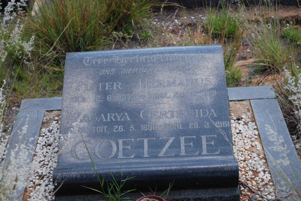 COETZEE Pieter Hermanus 1875-1931 &amp; Zagarya Gertruida DU TOIT 1880-1961