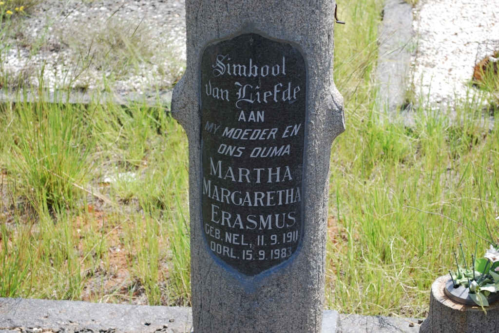 ERASMUS Martha Margaretha nee NEL 1911-1983