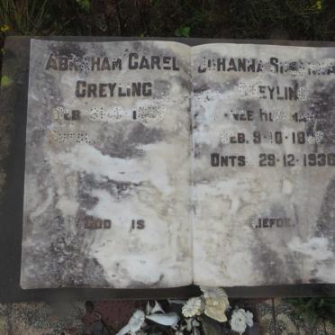 GREYLING Abraham Carel -1877 &amp; Johanna Susanna HOFFMAN 1882-1936
