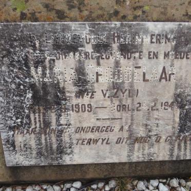 GROBBELAAR Maria nee V. ZYL 1909-1940
