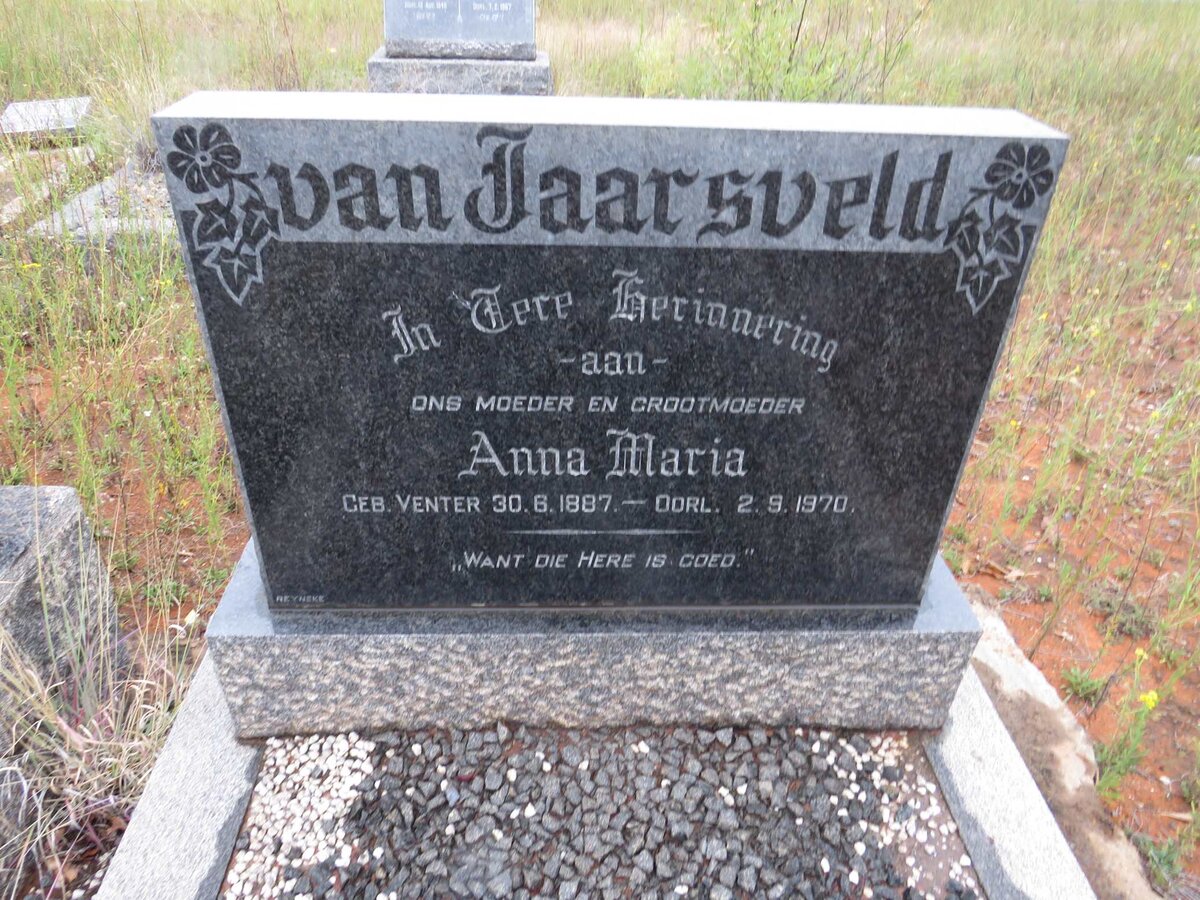 JAARSVELD Anna Maria, van nee VENTER 1887-1970