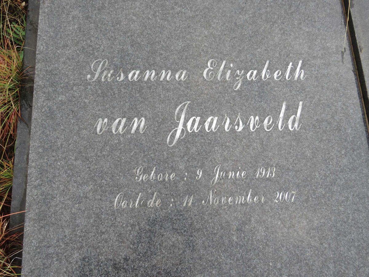 JAARSVELD Susanna Elizabeth, van 1913-2007