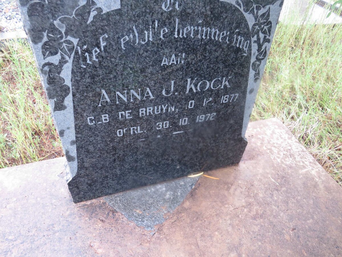 KOCK Anna J. nee DE BRUYN 1877-1972