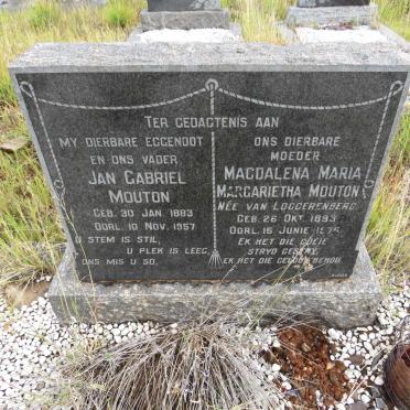 MOUTON Jan Gabriel 1883-1957 &amp; Magdalena Maria Margaretha VAN LOGGERENBERG 1893-1975