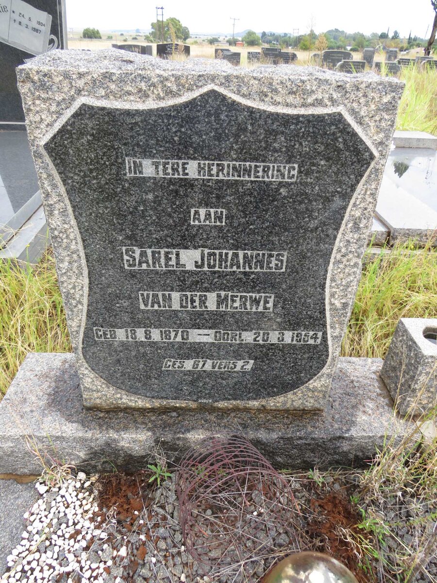 MERWE Sarel Johannes, van der 1870-1954